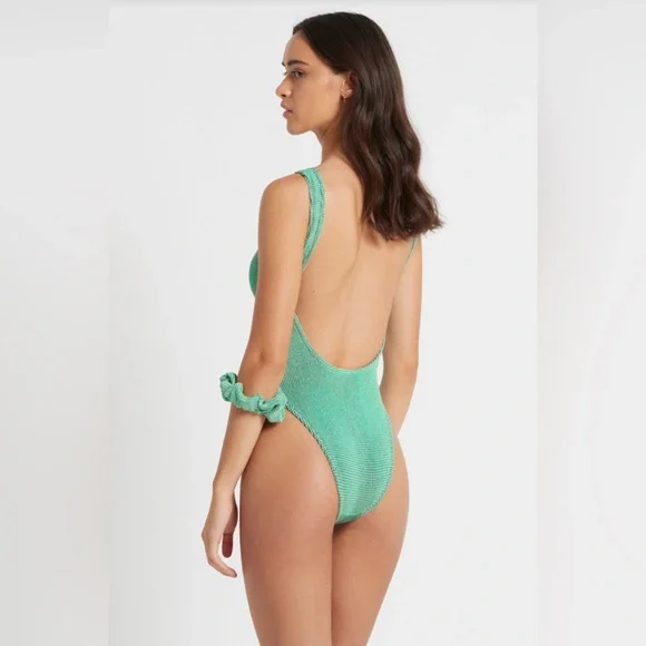 Bond eye Mara Low Back One Piece swimsuit, LAGOON LUREX, $180 - Picture 10 of 16